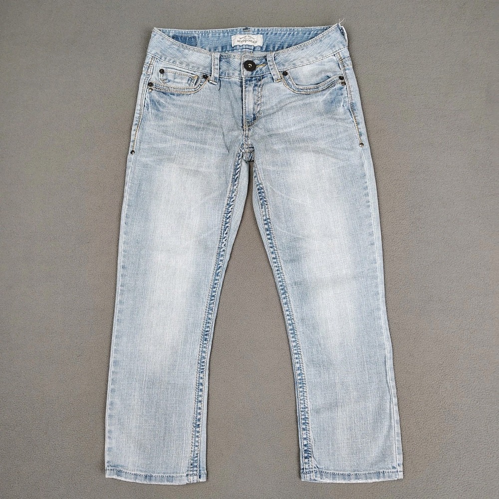 Vintage Y2K Aeropostale Low Rise Denim Capri Women 4 Blue Stretch Waist Cowgirl